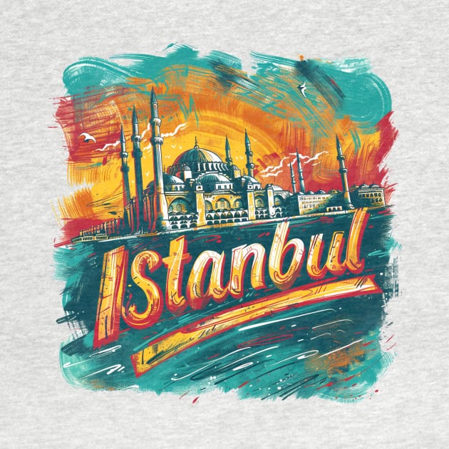 Istanbul Retro Turkey t-shirt by GreenMary Design